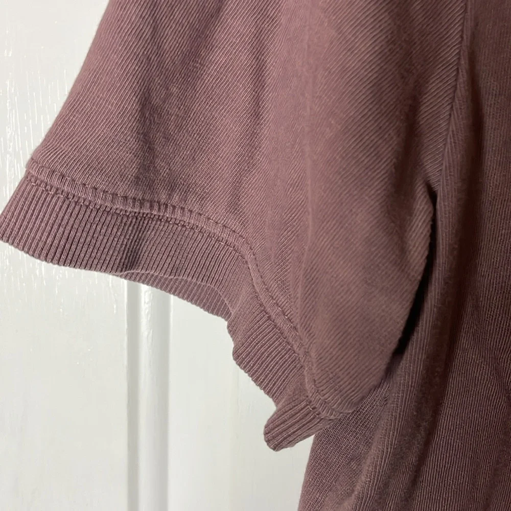 Zara short sleeve crew neck plum top, Size L - Picture 2 of 4